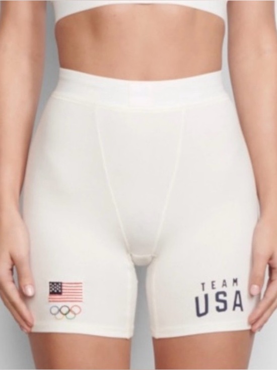 SKIMS Other - Skims Team USA Olympic Boxer Shorts XXS White Ribbed Cotton NWT